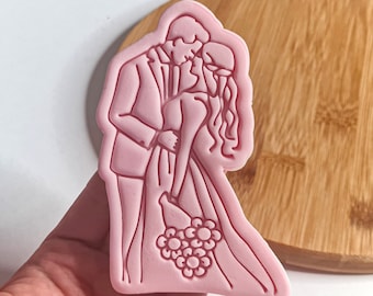 Cortador de galletas de novia y novio + sello