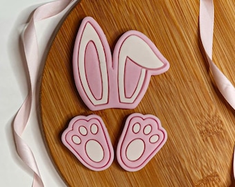 Easter Bunny, Rabbit Ears And Foot Cookie Cutter SET