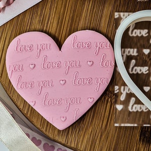 Love You Pattern Cookie Cutter + Embosser