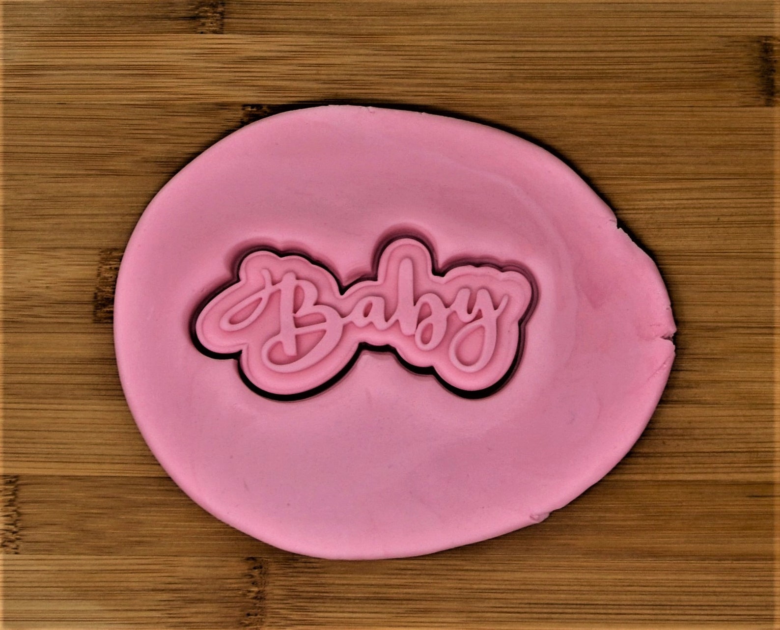 Baby Text Cookie Cutter Stamp Etsy