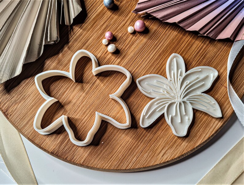 Flower Cookie Cutter Stamp / Lilly Flower Cookie Cutter Etsy