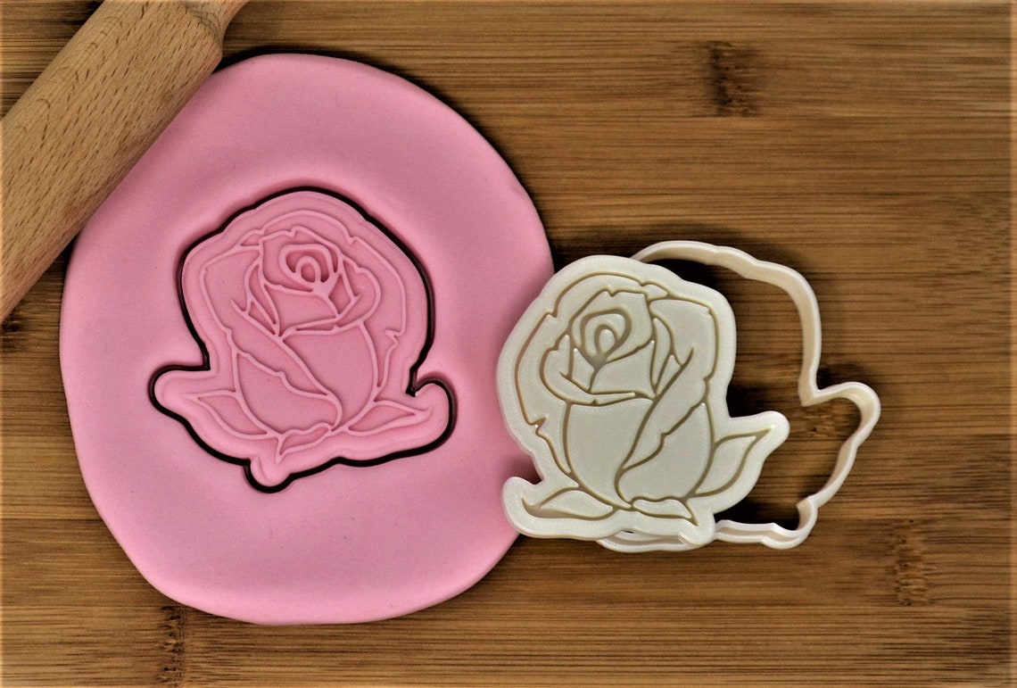 Rose Cookie Cutter Stamp/Debosser Etsy
