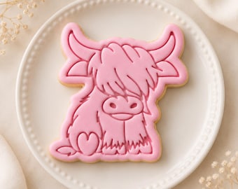 Highland Cow Cookie Cutter + Stamp