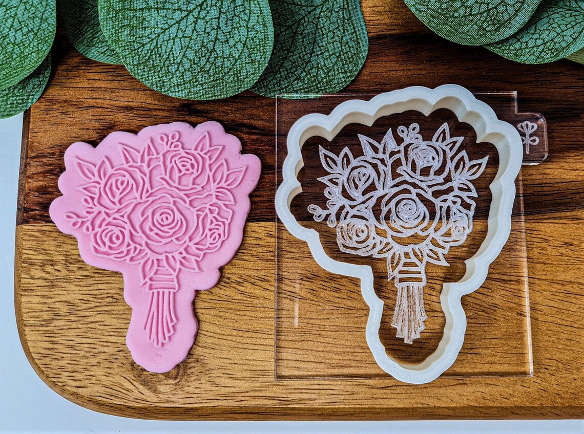 Wedding Bouquet Cookie Embosser Cutter Etsy New Zealand