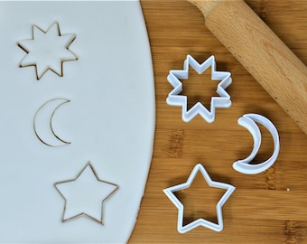 SET Of Stars And Moon Cookie Cutters