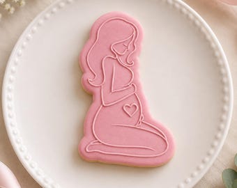 Pregnant Woman Cookie Cutter + Embosser