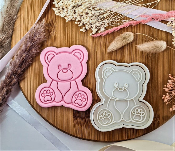 Teddy Bear Cookie Cutter Stamp Etsy