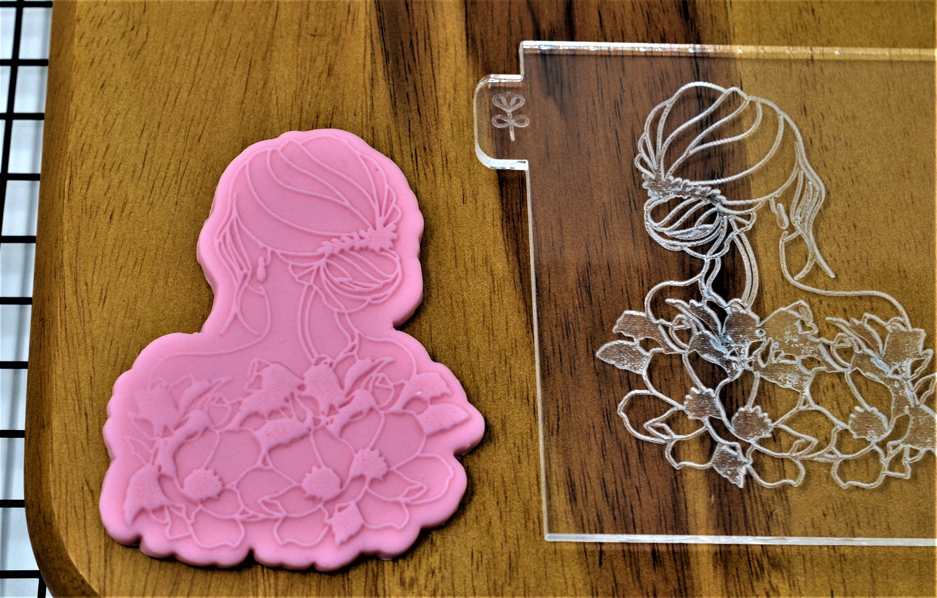 Girl Cookie Embosser Stamp Etsy