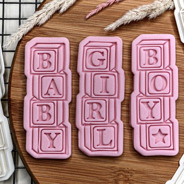 Baby,Girl,Boy Blocks Cookie Cutter + Stamp
