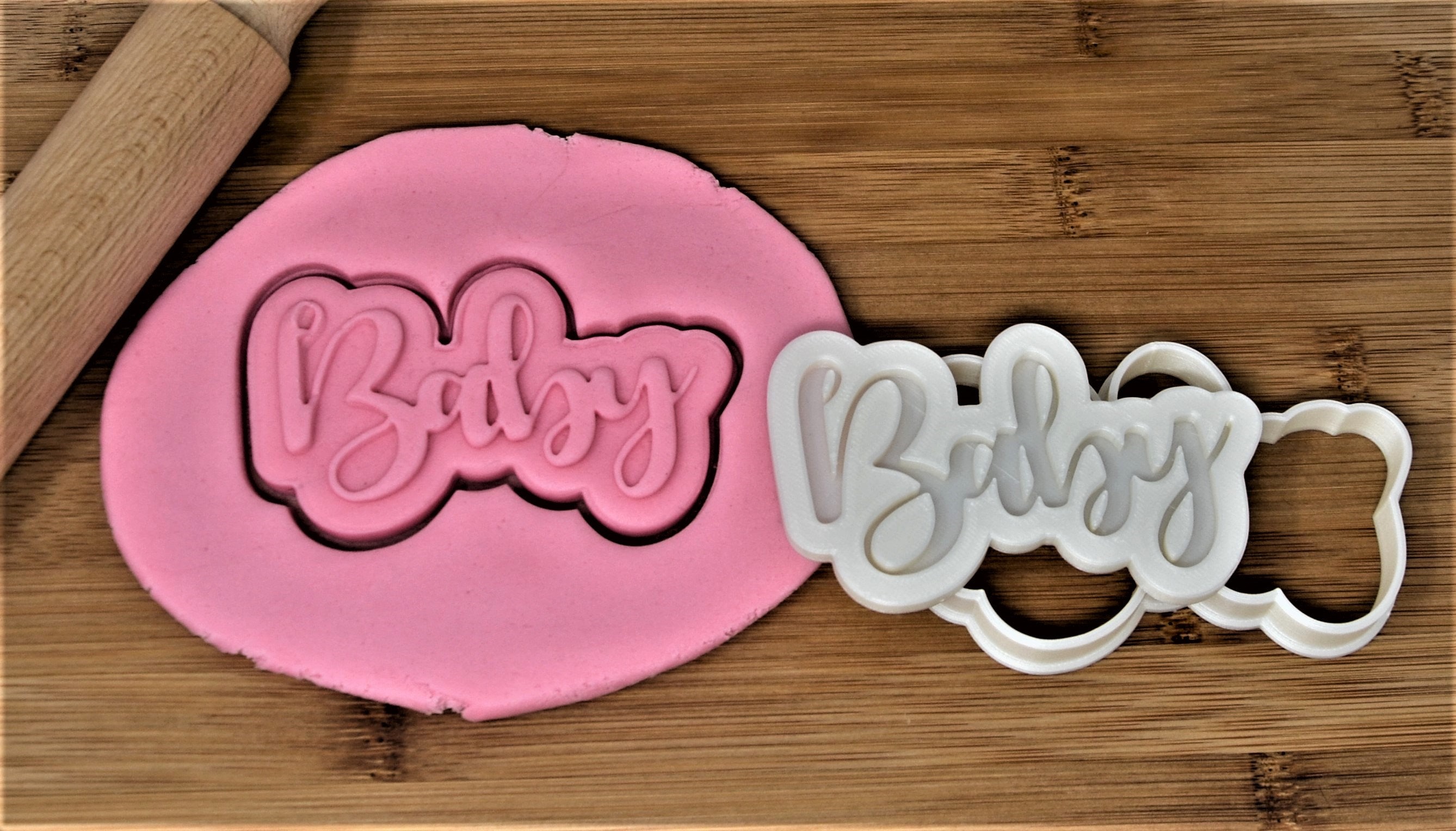 Baby Text Cookie Cutter Stamp Etsy UK