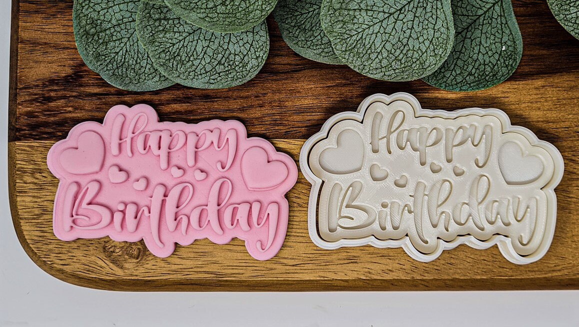 Happy Birthday Cookie Cutter + Stamp