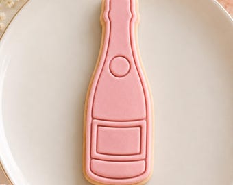 Champagne Bottle Cookie Cutter + Stamp