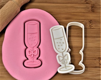 Champagne Glass Cookie Stamp/Debosser