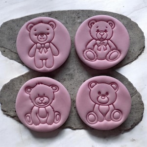 Cupcake Size 6 cm Teddy Bear Cookie Stamp