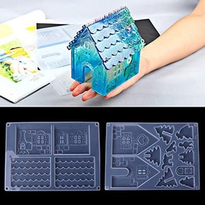 Christmas House DIY Silicone Mold Jewelry Resin Gingerbread House Casting Mould for DIY Craft Making