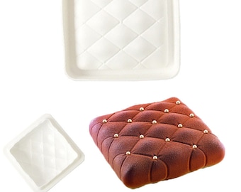 Square pillow white mousse cake silicone mold glaze cake mold starry sky mirror cake bakeware