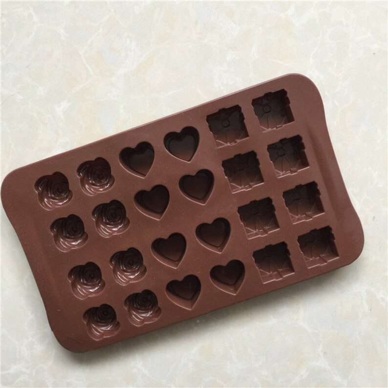 24 cavities multiple shape flower chocolate silicone mold ice tray mold resin mold epoxy mold handmade craft mold