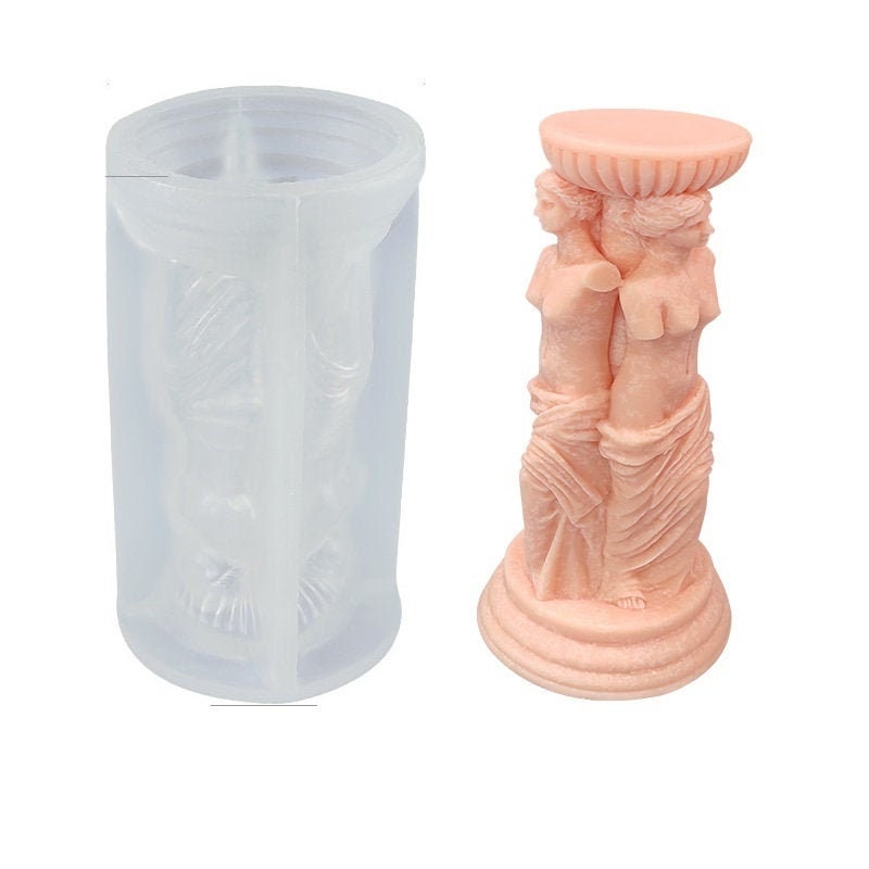 Triple Venus goddess roman column candle mold silicone mold Etsy