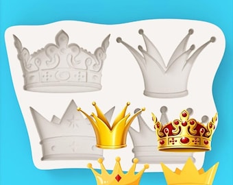 Multi-style Palace Crown Integrated Silicone Mold for Fondant, Chocolate, Candy Decoration, and Handmade Resin