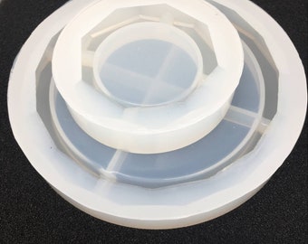 Large Ashtray Square Diamond Round Crystal Epoxy Mold