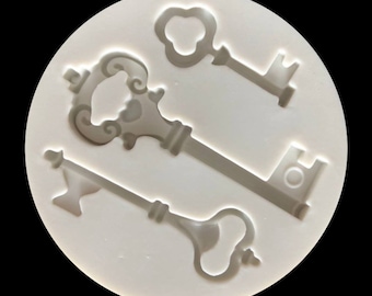 Key Silicone Mold Retro Key Pendant Handmade Epoxy Mold Cake Decoration