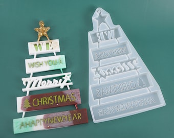 Christmas Tree Listing Decoration Christmas Material Ornaments Christmas Silicone Mold Diy Crystal Epoxy Mold