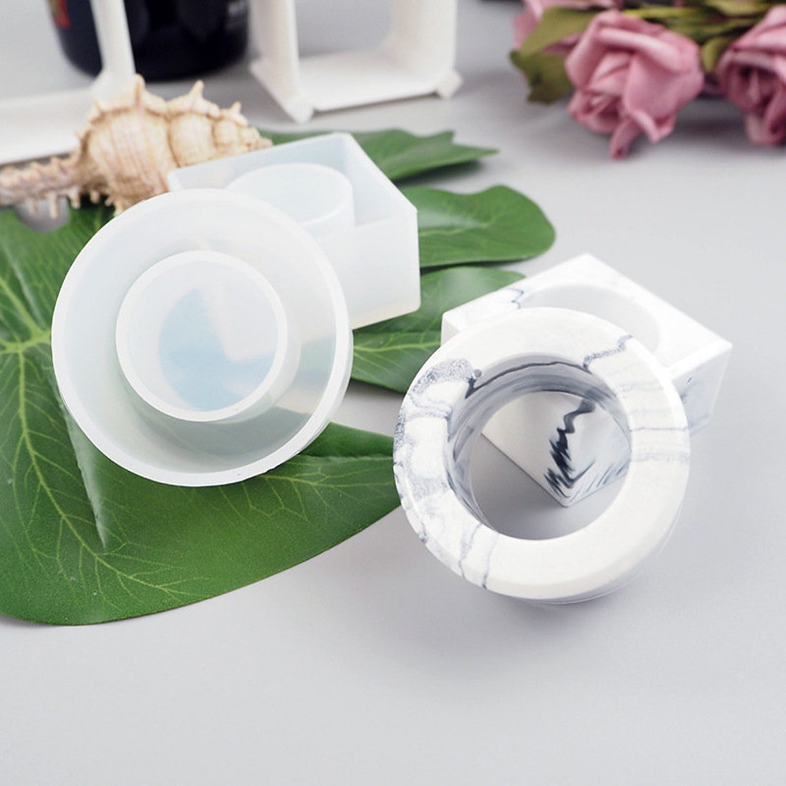 Petal Storage Box Silicone Mold For Resin Crafts - DIY Crystal Epoxy Jewelry Box Mold