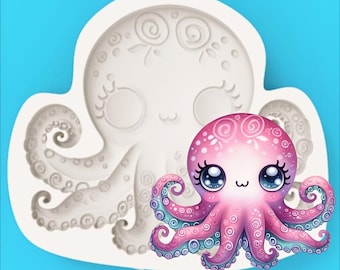 Dreamy Vortex Octopus-Shaped Silicone Mold, Chocolate Fondant Embossing Mold,  Dessert Decoration Making Tool