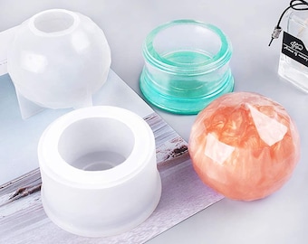 Epoxy Resin Mold Faceted Crystal Ball Mold Sphere Silicone Mold Casting Mold for DIY Crystal Ball Craft Decoration