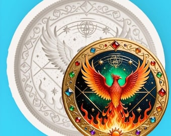 Phoenix Rebirth Flame Magic Array Shaped Silicone Mold Guardian Amulet Ornament Handmade Gift Homemade Mold