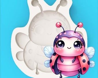 Cute Winged Big-Eyed Ladybug Silicone Mold for Baking, Dessert, Chocolate Decoration, and DIY Crafts
