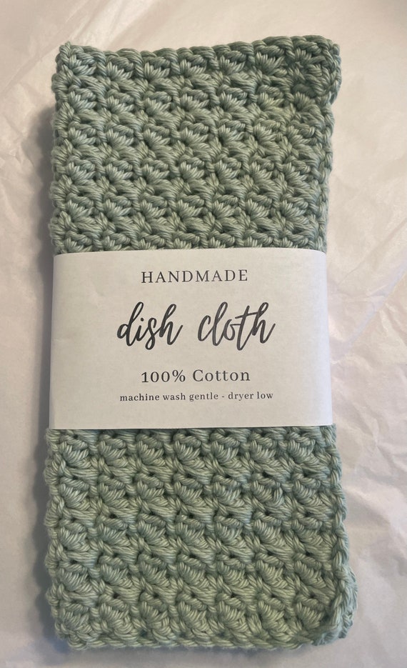 DISHCLOTH SET of 2 Crochet Dish Cloth, Dishcloths Natural Cotton
