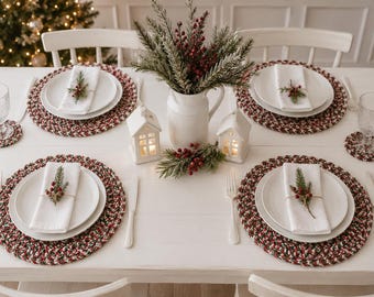 Crochet Christmas Placemats and Coasters: Holiday Table Decor