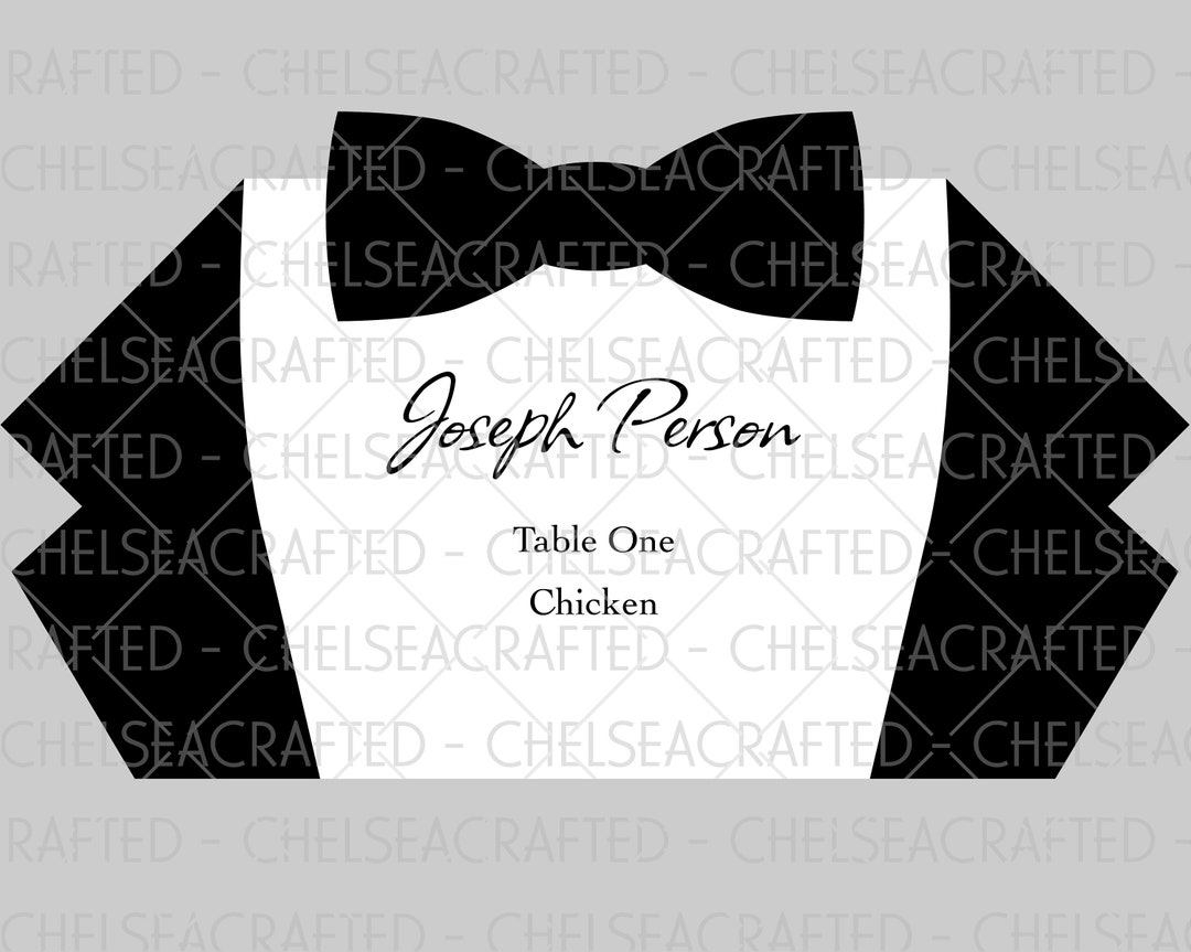 Bowtie Name Card SVG, EPS, PNG - Etsy