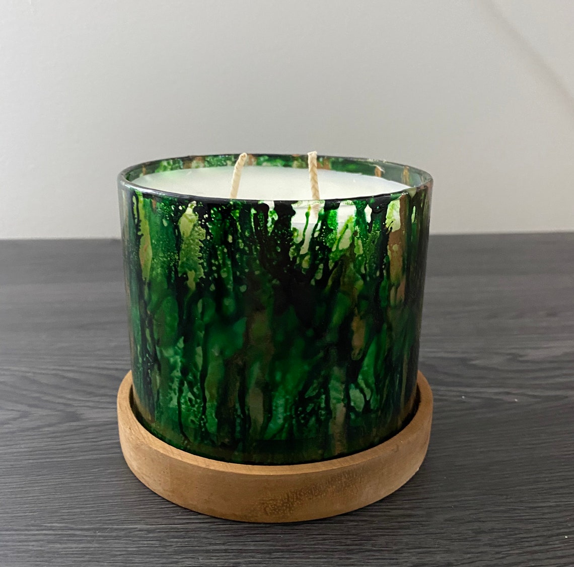 Colorful Alcohol Ink Candles and Jars Etsy