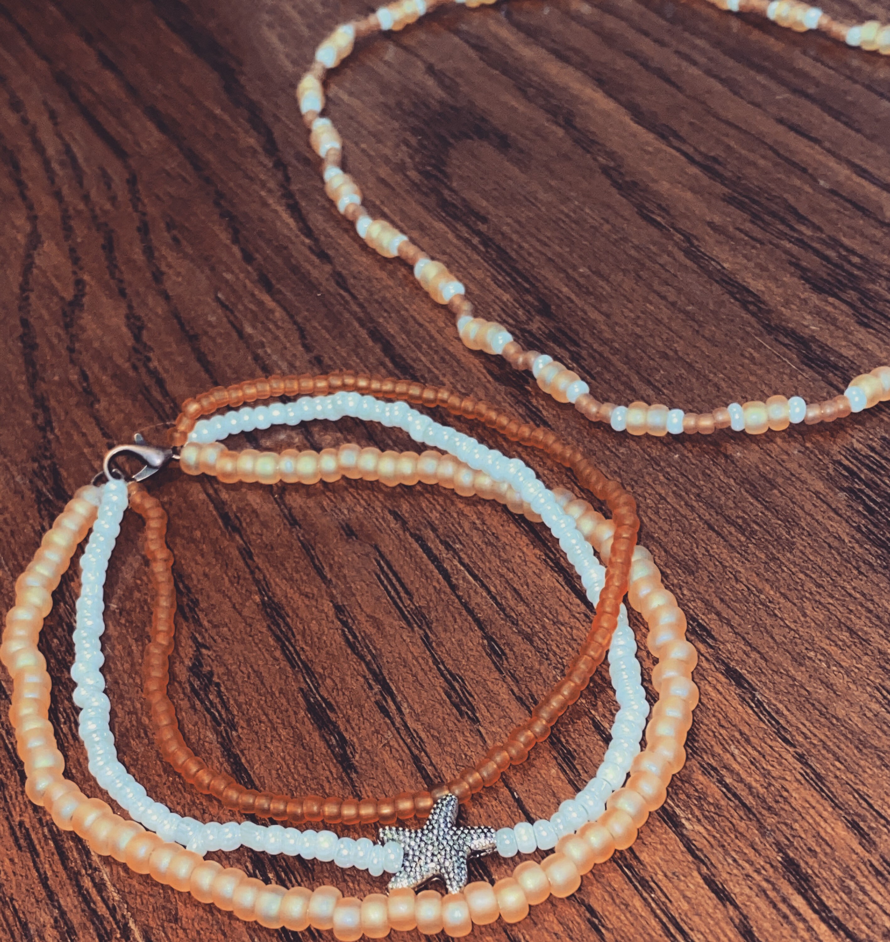 Anklet and necklace beaded set Etsy