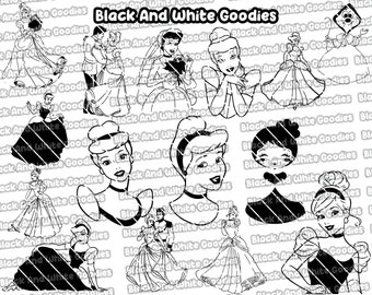 Cinderella Outline Etsy