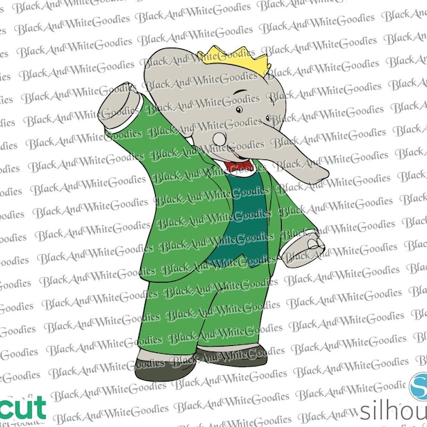 Babar and the Adventures of Badou svg, layered svg, cricut, cut file, cutting file, clipart, png, silhouette