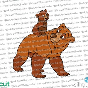 Brother Bear svg, svg superposé, cricut, fichier coupé, fichier de coupe, clipart, png, silhouette