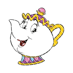 belleza y la bestia svg, mrs potts svg, belleza y la bestia cricut, belleza y el archivo de corte de la bestia, belleza y la silueta de la bestia