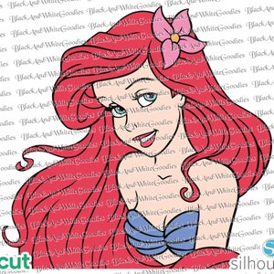 ariel little mermaid svg, layered svg, cricut, cut file, cutting file, clipart, png, silhouette