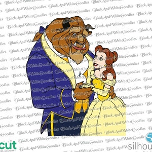 Belle and the Beast svg, svg en capas, cricut, archivo de corte, archivo de corte, clipart, png, silueta