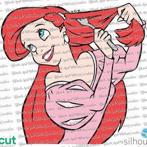 little mermaid ariel svg, layered svg, cricut, cut file, cutting file, clipart, png, silhouette