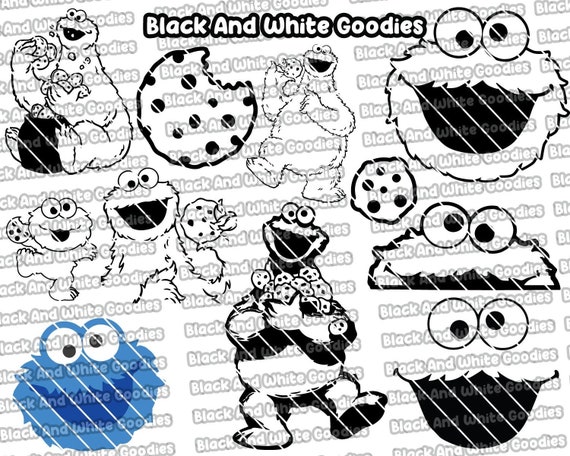 Cookie Monster Silhouette Cookie Monster Svg Cookie Monster | Etsy