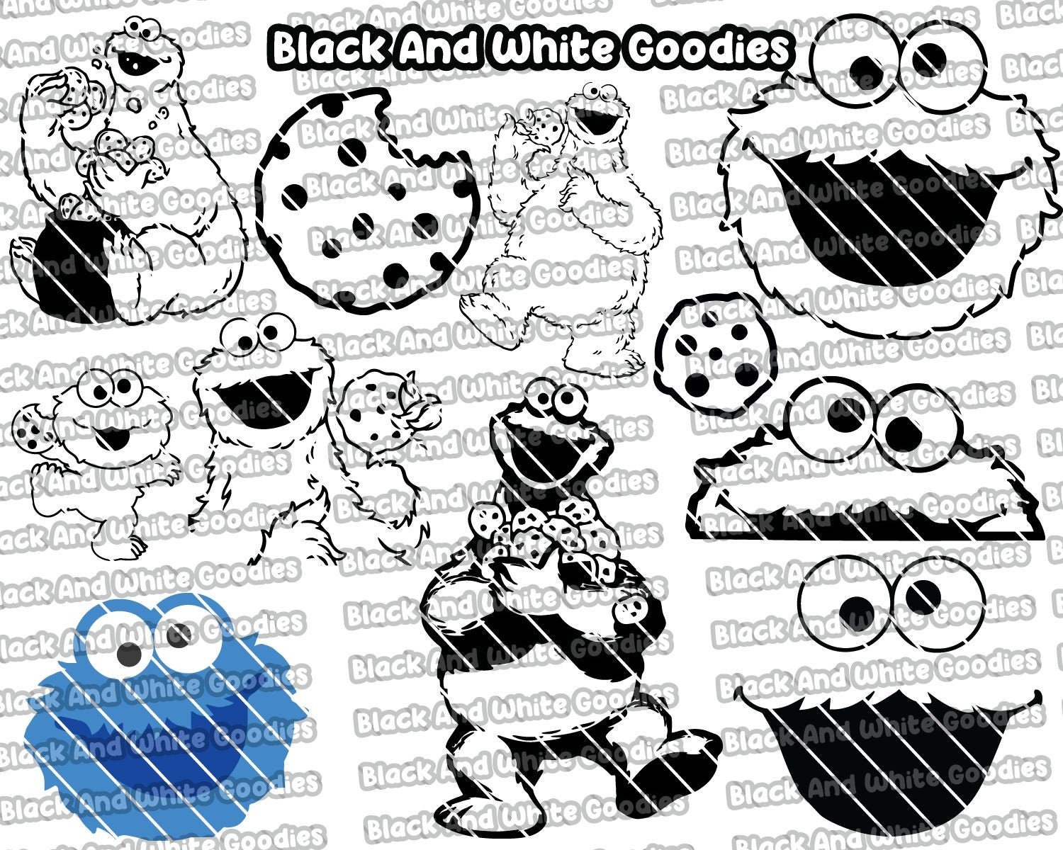 Cookie Monster Full Body Stencil
