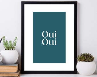 Oui Oui Bathroom Print  | Toilet Cloakroom Wall | Bathroom | Home | Gift | Bespoke | Poster | A5 | A4 | A3 | Framed or Unframed
