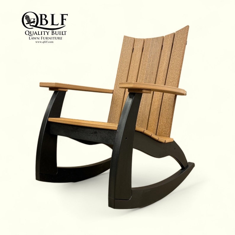 The Richland Rocker is modern, curved seat and back makes for one amazing rocker. Made from recycled high-density polyethylene (HDPE) Mahogany/Black
