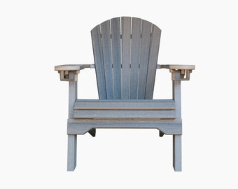Folding Poly Adirondack Chair With Cupholders