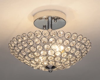 tops modern home living room lamp stainless steel pendant chandelier ceiling light flush mount