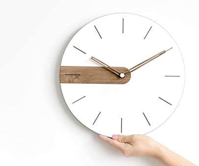 Modern Minimalist Raw Wood Numberless Wall Clock Etsy